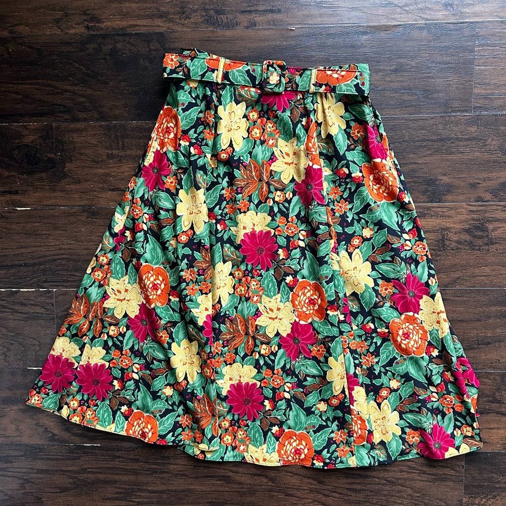 Vintage 80’s Floral A-Line Skirt